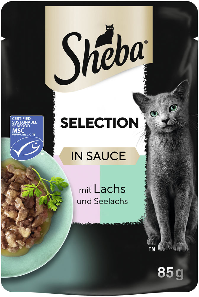 Sheba - Selection in Sauce mit Lachs & Seelachs (MSC) - 28 x 85 g - 2