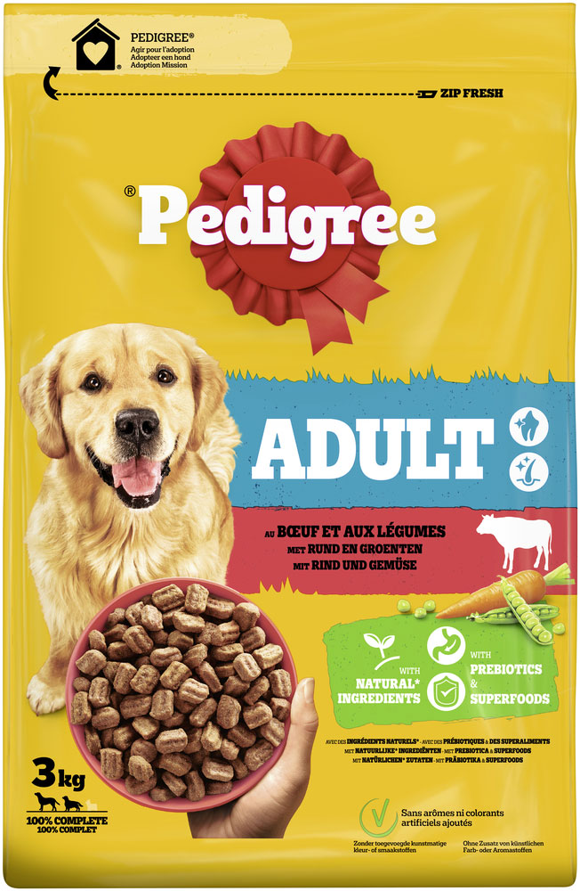 Pedigree - Adult Rind + Gemüse - 3 x 3 kg - 1