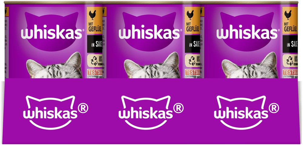 Whiskas - 1+ mit Geflügel in Sauce - 12 x 400g - 4