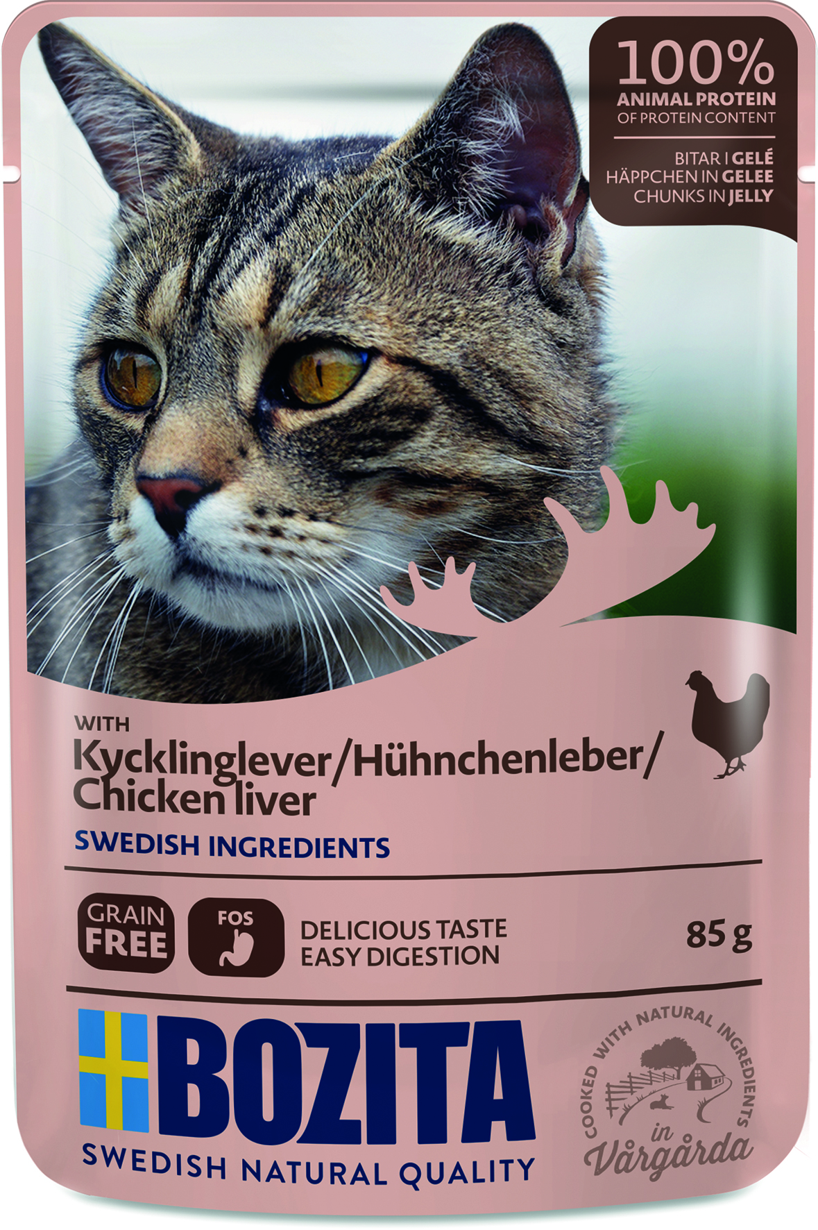 Bozita - Pouch Hähnchen in Gelee mit Hühnchenleber - 12 x 85 g - 1