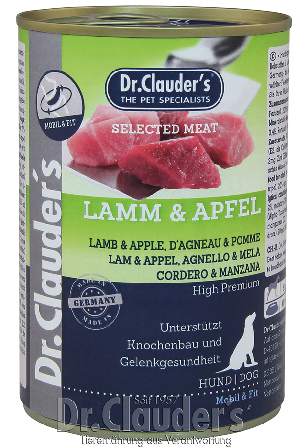 Dr. Clauder - Selected Meat Lamm & Apfel - 6 x 800 g - 1