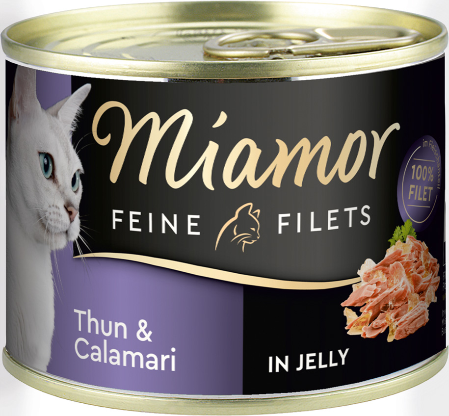 Miamor - Feine Filets in Jelly Thunfisch & Calamari - 12 x 185 g - 1