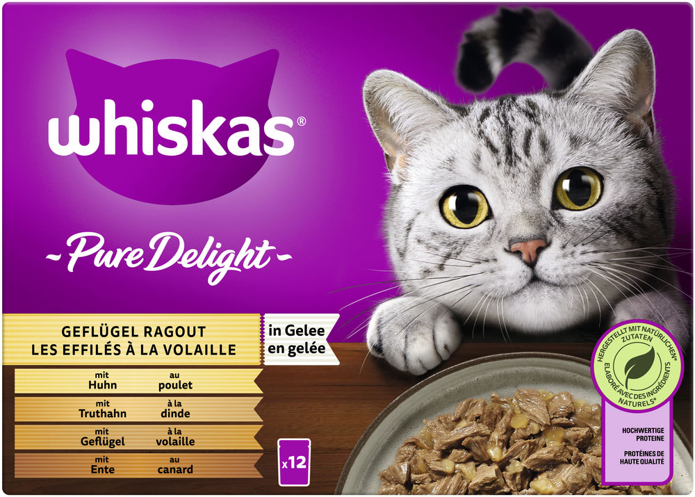 Whiskas Multipack Pure Delight Geflügel Ragout in Gelee
