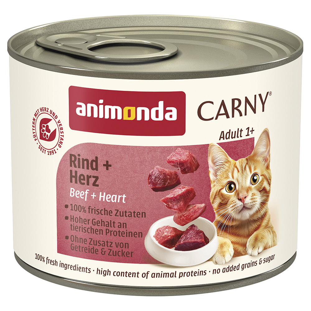 Animonda Carny - Adult Rind + Herz - 6 x 200 g - 1