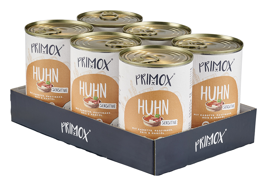Primox - Hunde Nassfutter MENÜ mit Huhn 6 x 400G - 6 x 400 g - 3