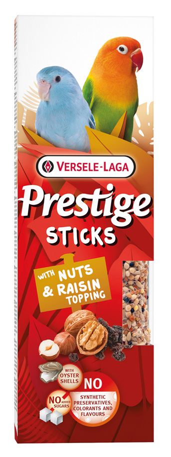 Prestige Sticks kleine Papageien mit Nüssen & Rosinentopping