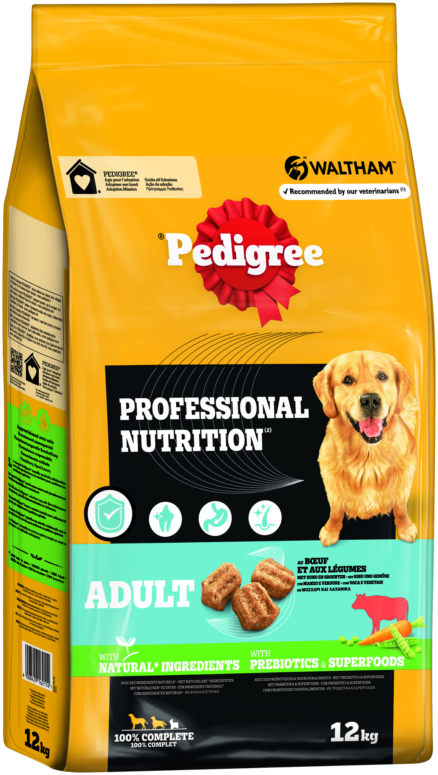 Pedigree - Professional Nutrition Adult Rind und Gemüse - 1 x 12 kg - 1