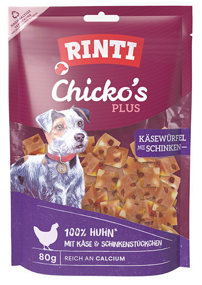 Rinti - Chicko Plus Käse-Schinken-Würfel Rinti - Chicko Plus Käse-Schinken-Würfel