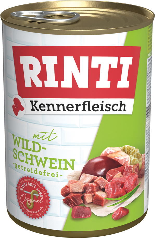 Rinti - Kennerfleisch Wildschwein - 12 x 400 g - 1