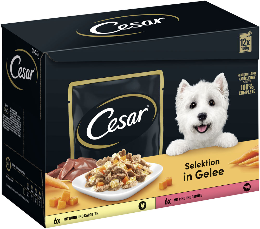 Cesar - Multipack in Gelee mit Fleisch & Gemüse - 1 x 12X100g - 2