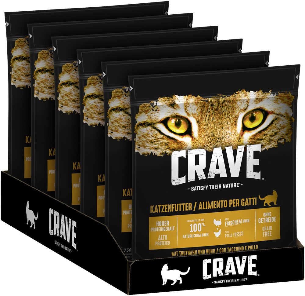 Crave - Adult mit Truthahn & Huhn - 6 x 750g - 2