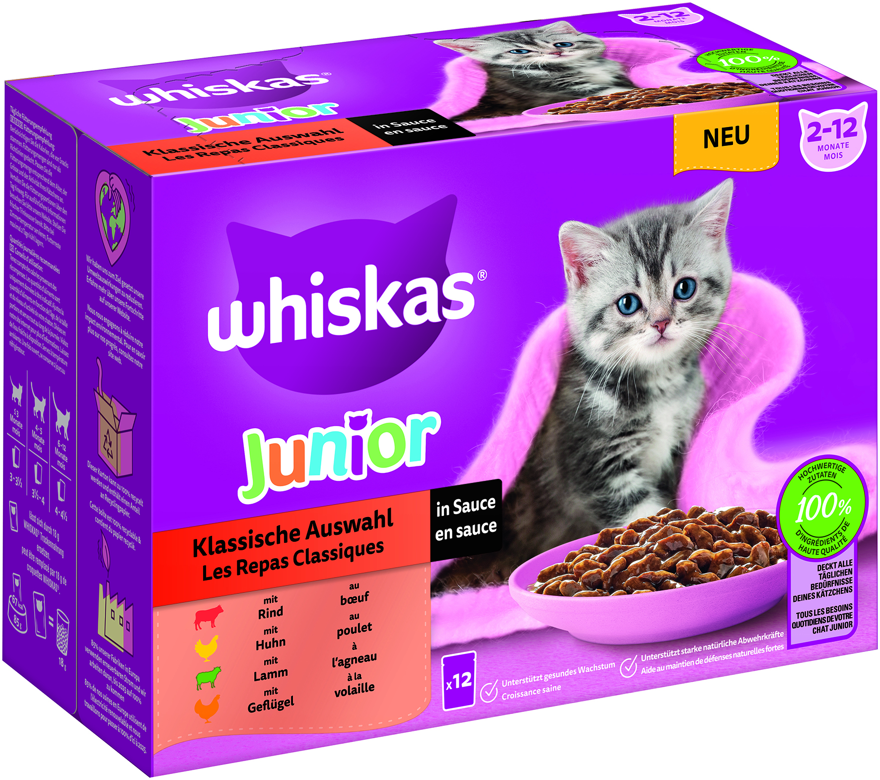 Whiskas Multipack Junior Klassische Auswahl in Sauce
