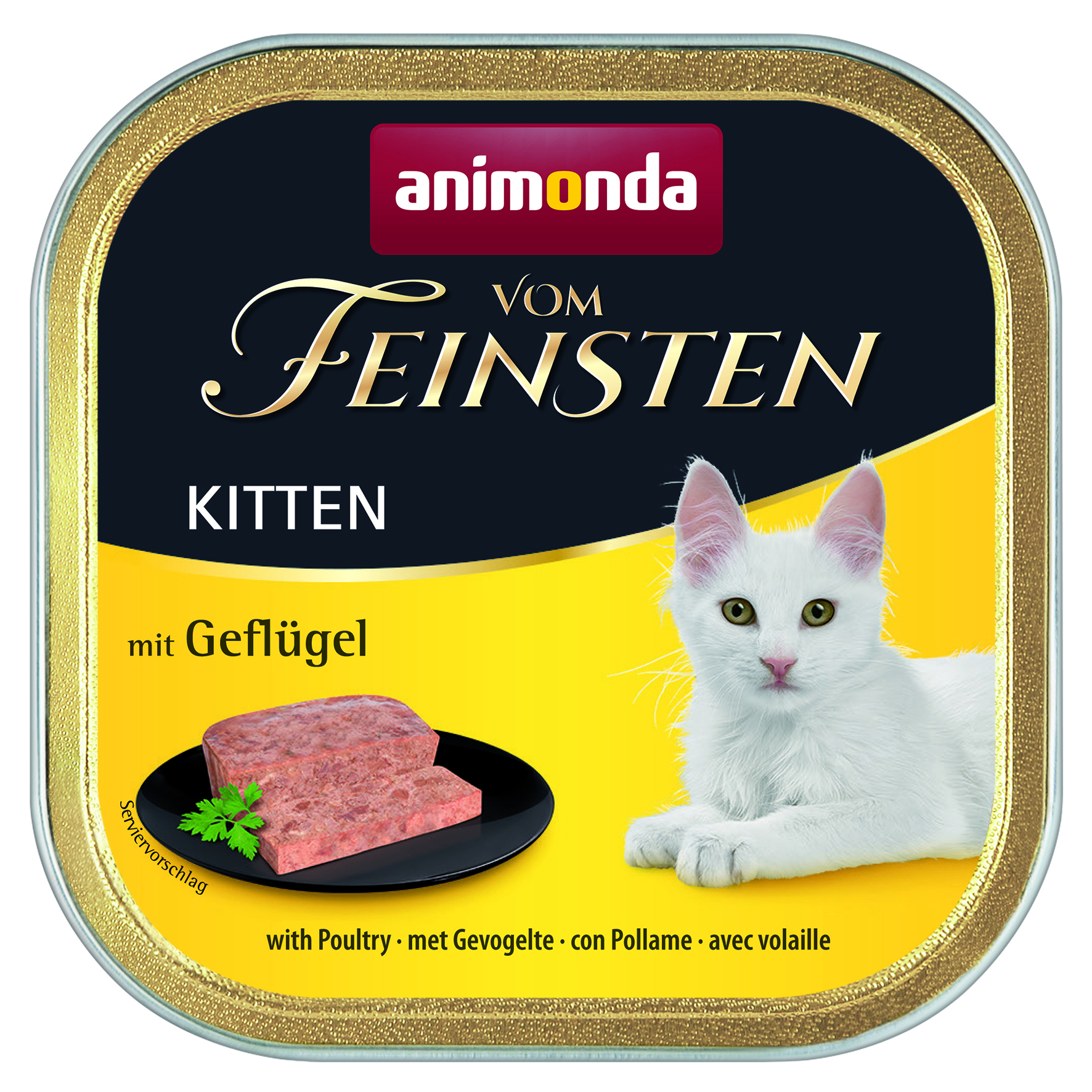 Kitten mit Geflügel