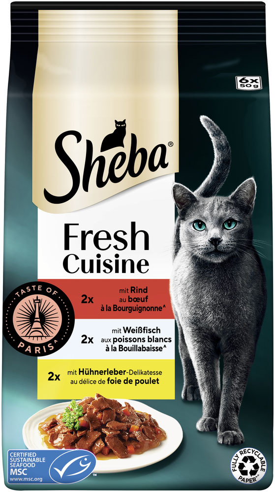 Sheba - Fresh Cuisine Rind, Weißfisch & Huhn - 6 x 300 g - 1