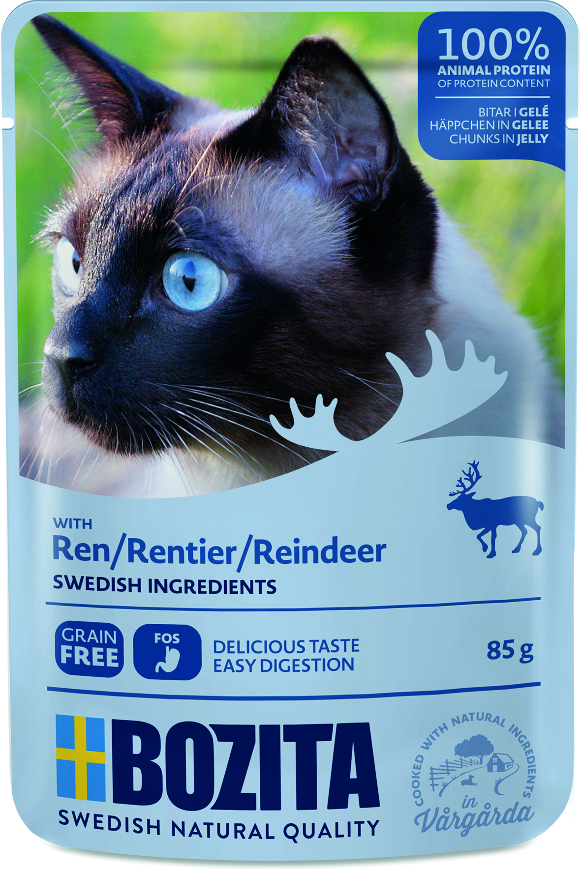 Bozita - Pouch Häppchen in Gelee mit Rentier - 12 x 85 g - 1