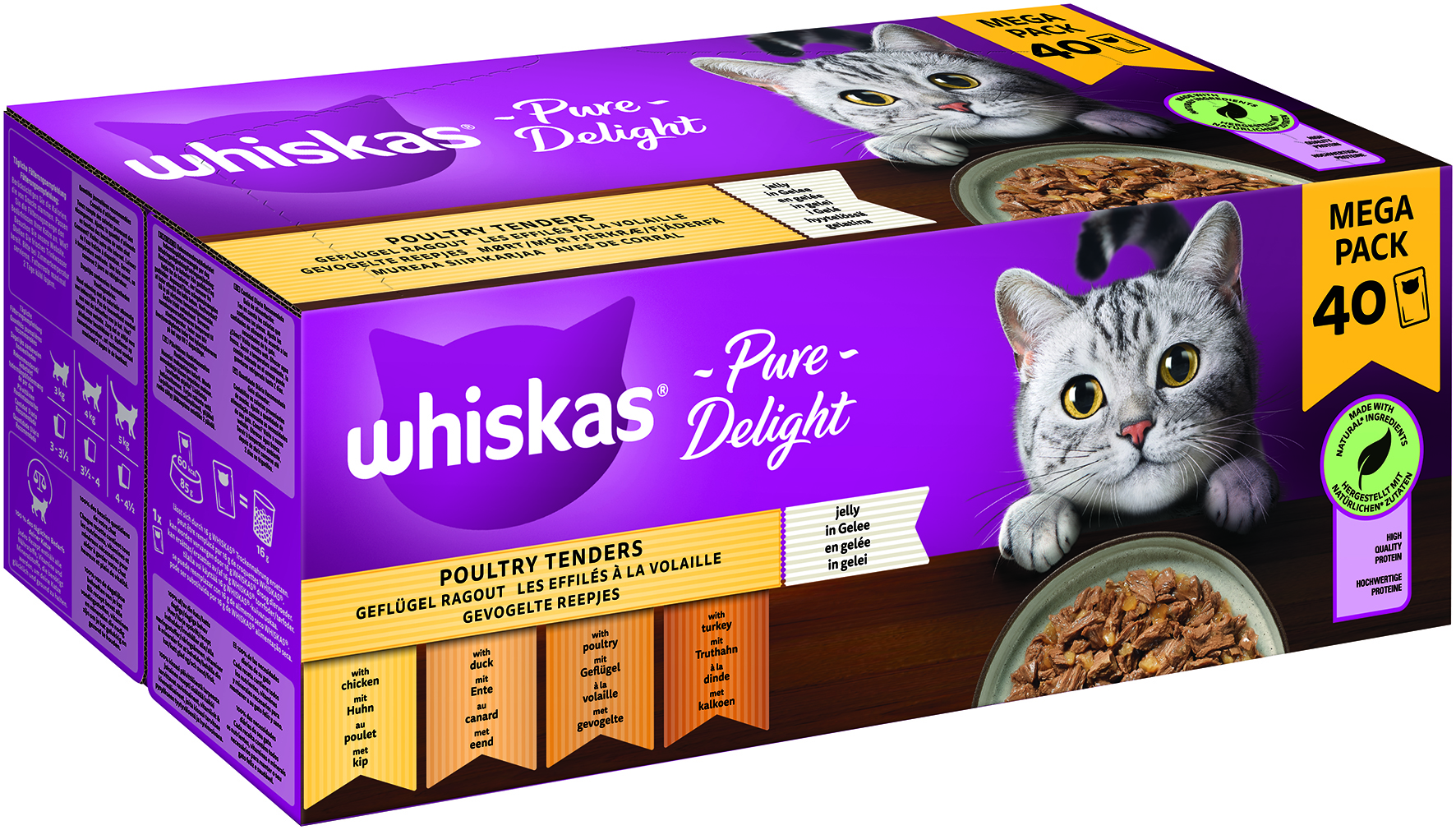 Whiskas Pure Delight Multipack Geflügel Ragout in Gelee