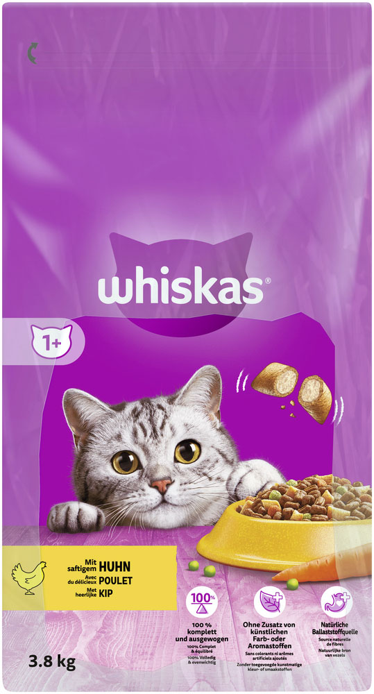 Whiskas - 1+ mit Huhn - 3 x 3,8kg - 4