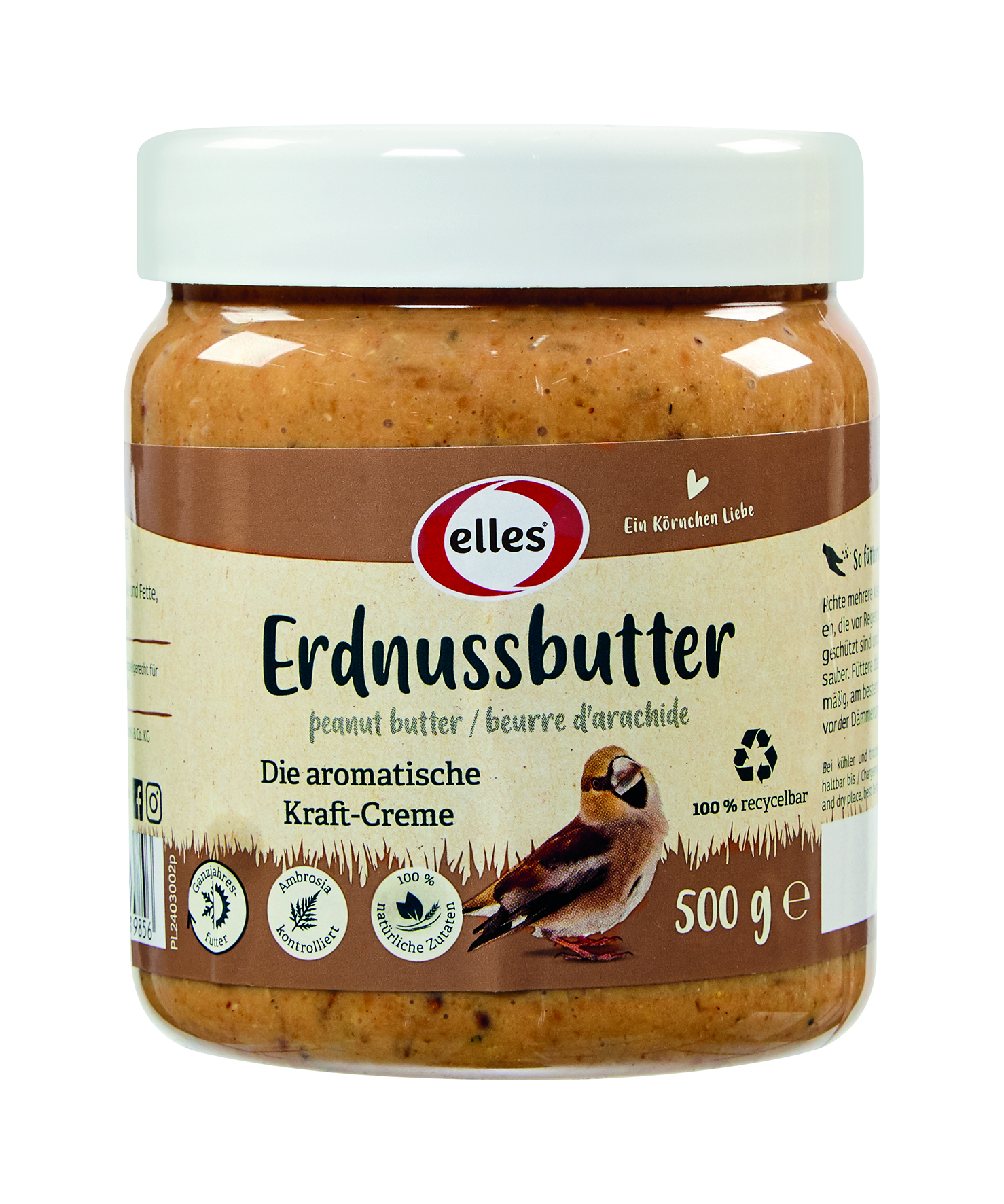 Erdnussbutter für Wildvögel 500g