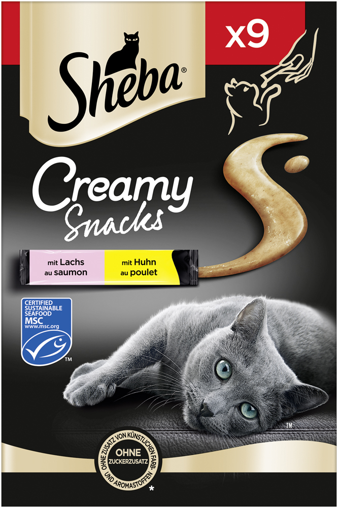 Sheba - Cramy Snack mit Huhn & Lachs - 7 x 108 g - 1