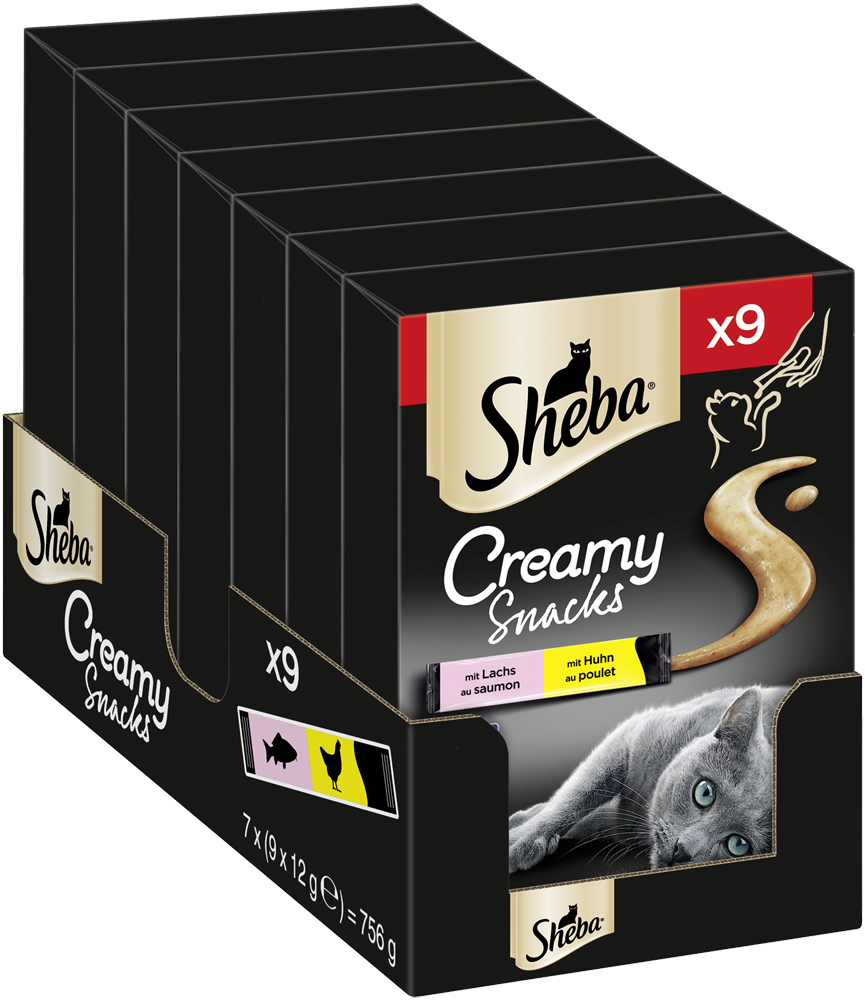 Sheba - Cramy Snack mit Huhn & Lachs - 7 x 9X12g - 3