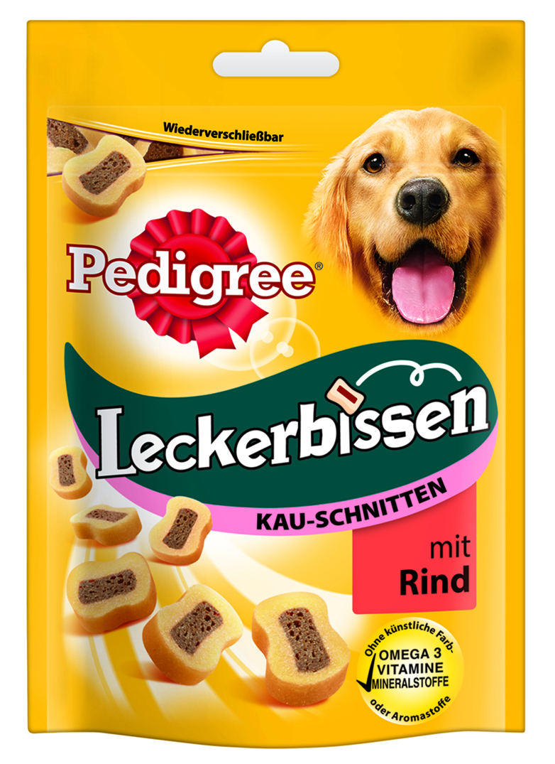 Pedigree - Leckerbissen Kau-Schnitten mit Rind - 1 x 155 g - 1