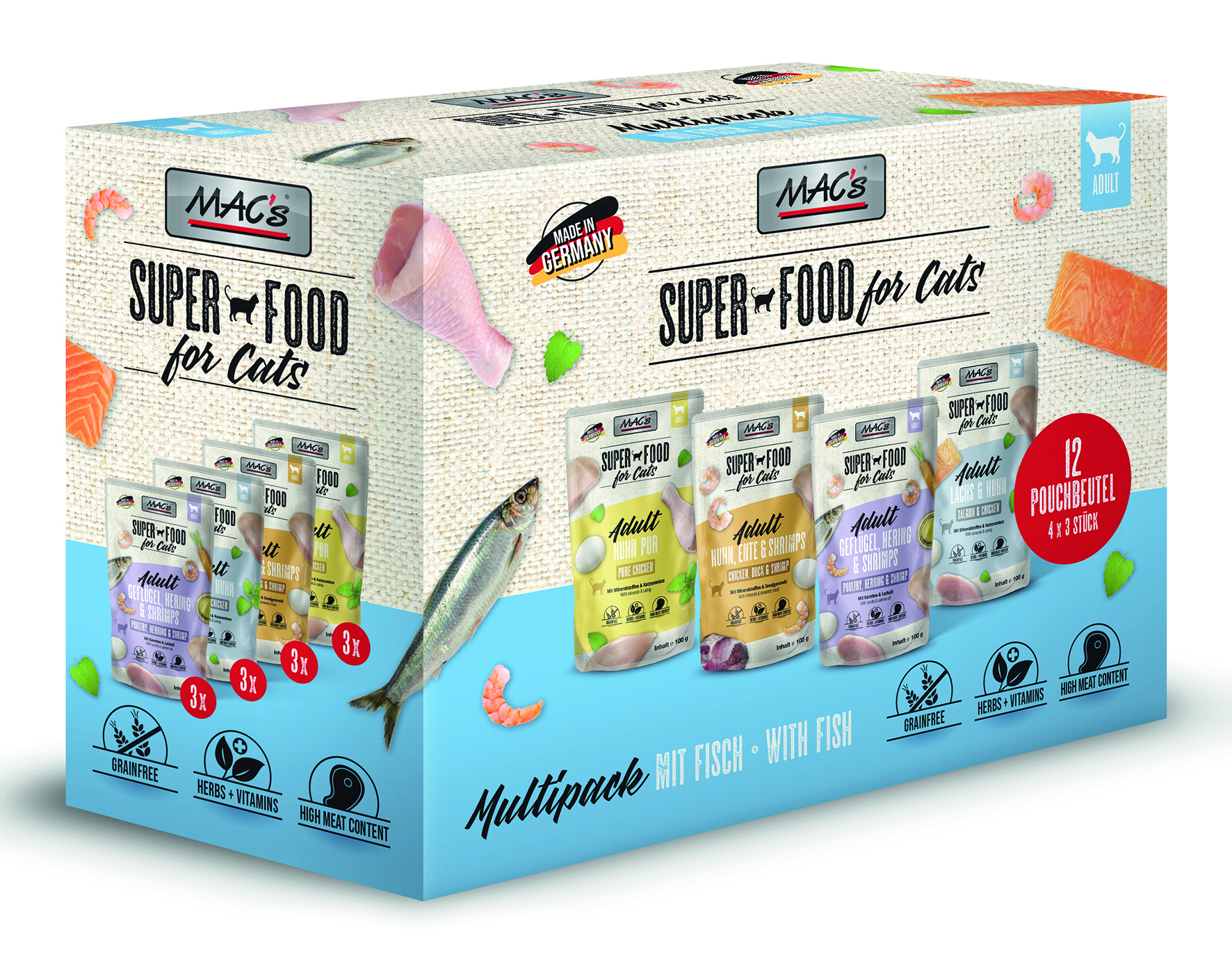 CAT Pouchpack Multipack mit Fisch
(3 Stk. pro Sorte 850, 855, 856, 857)