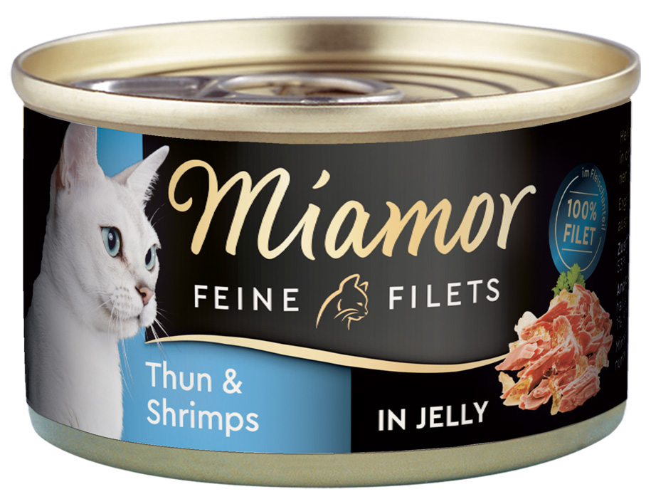 Miamor - Feine Filets in Jelly Thunfisch & Schrimps - 24 x 100g - 1