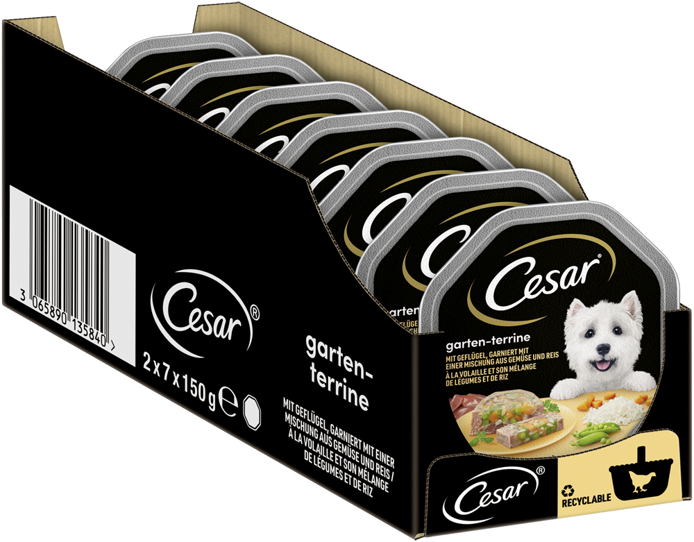 Cesar - Gartenvielfalt Geflügel & Gemüse & Reis - 14 x 150g - 2