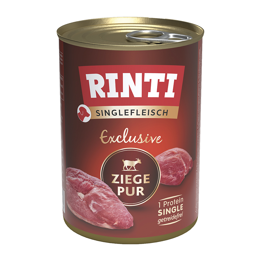 Rinti - Singlefleisch Exclusive Ziege pur - 12 x 400 g - 1