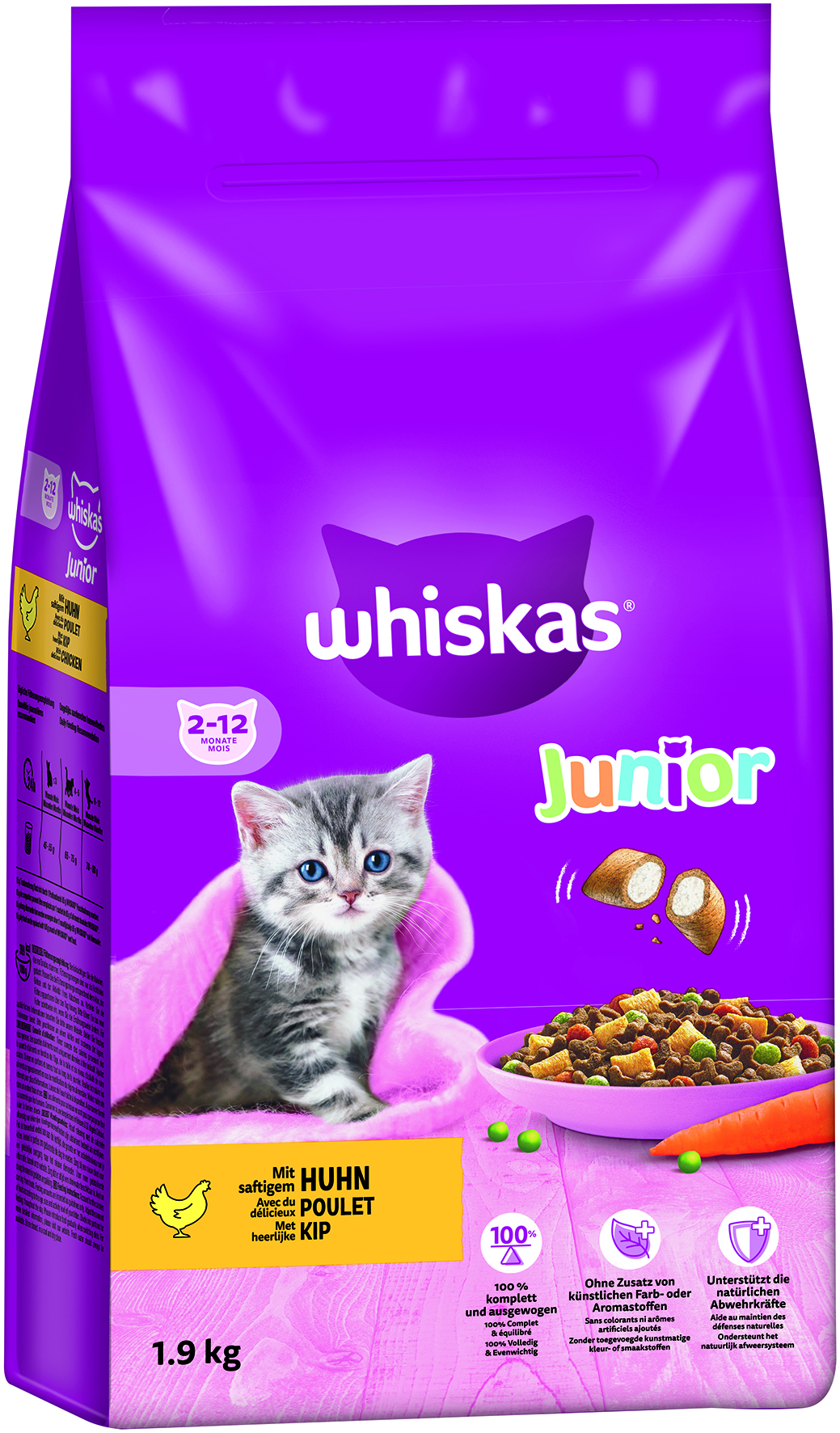 Whiskas - Junior mit Huhn - 6 x 1900 g - 1