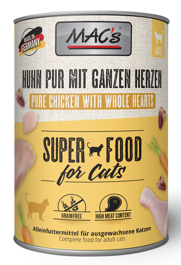 MAC´s - CAT Huhn PUR mit Gelfügelherzen - 6 x 400 g - 1