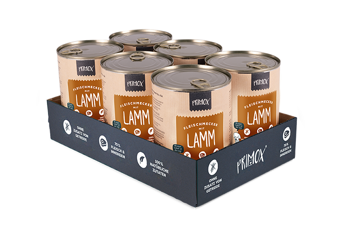 Primox Fleischmecker Nassfutter Dosen 6 x  400 g mit Lamm Primox Fleischmecker Nassfutter Dosen 6 x  400 g mit Lamm