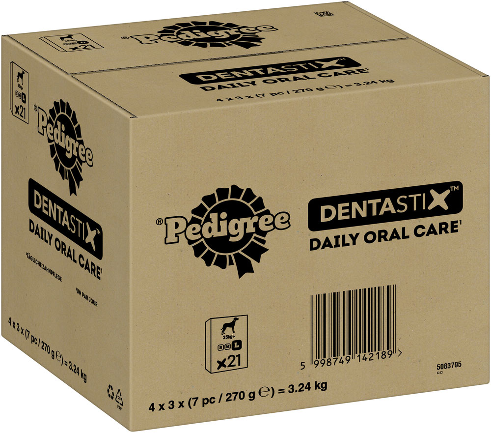 Pedigree - Dentastix Daily Oral Care MP - Für große Hunde - 4 x 21 Stück - 2