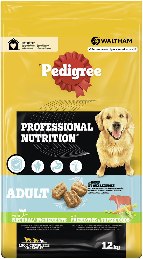 Pedigree - Professional Nutrition Adult Rind und Gemüse - 1 x 12 kg - 1