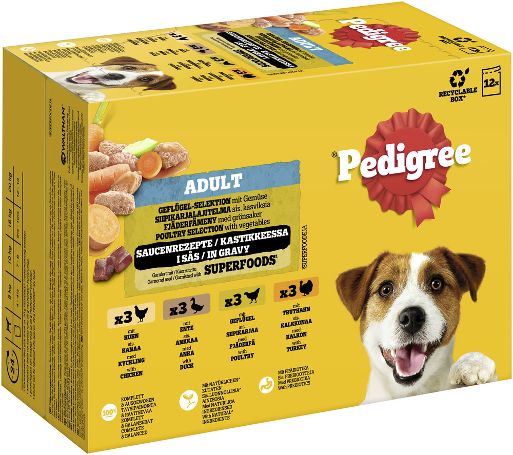 Pedigree - Multipack 4x Geflügel in Sauce - 4 x 12X100g - 2