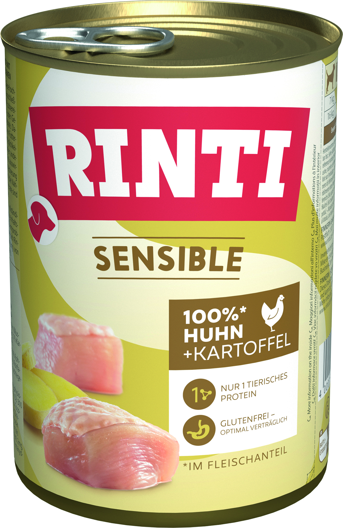 Rinti - Sensible Huhn und Kartoffel - 12 x 400 g - 1