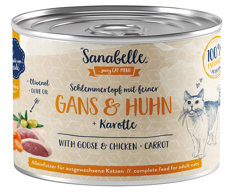 Sanabelle - Gans & Huhn mit Karotte - 6 x 180 g - 1