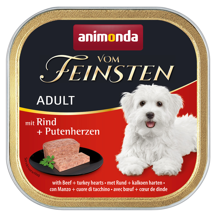 Animonda Vom Feinsten - Adult mit Rind + Putenherzen - 22 x 150g - 1
