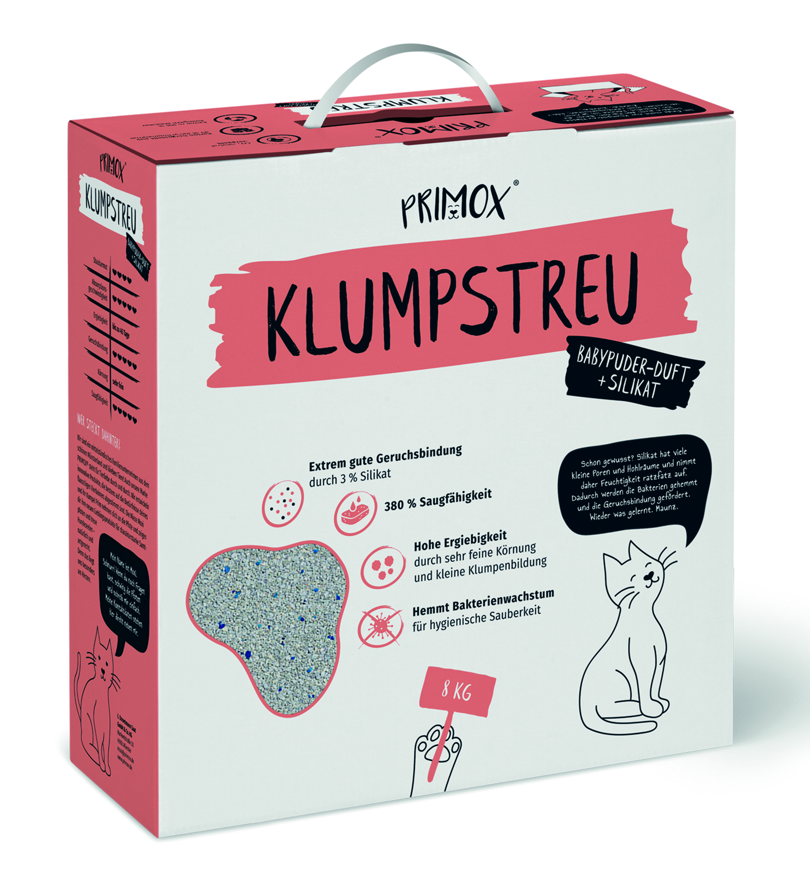 Katzenstreu Babypuderduft + Silikat 8 kg