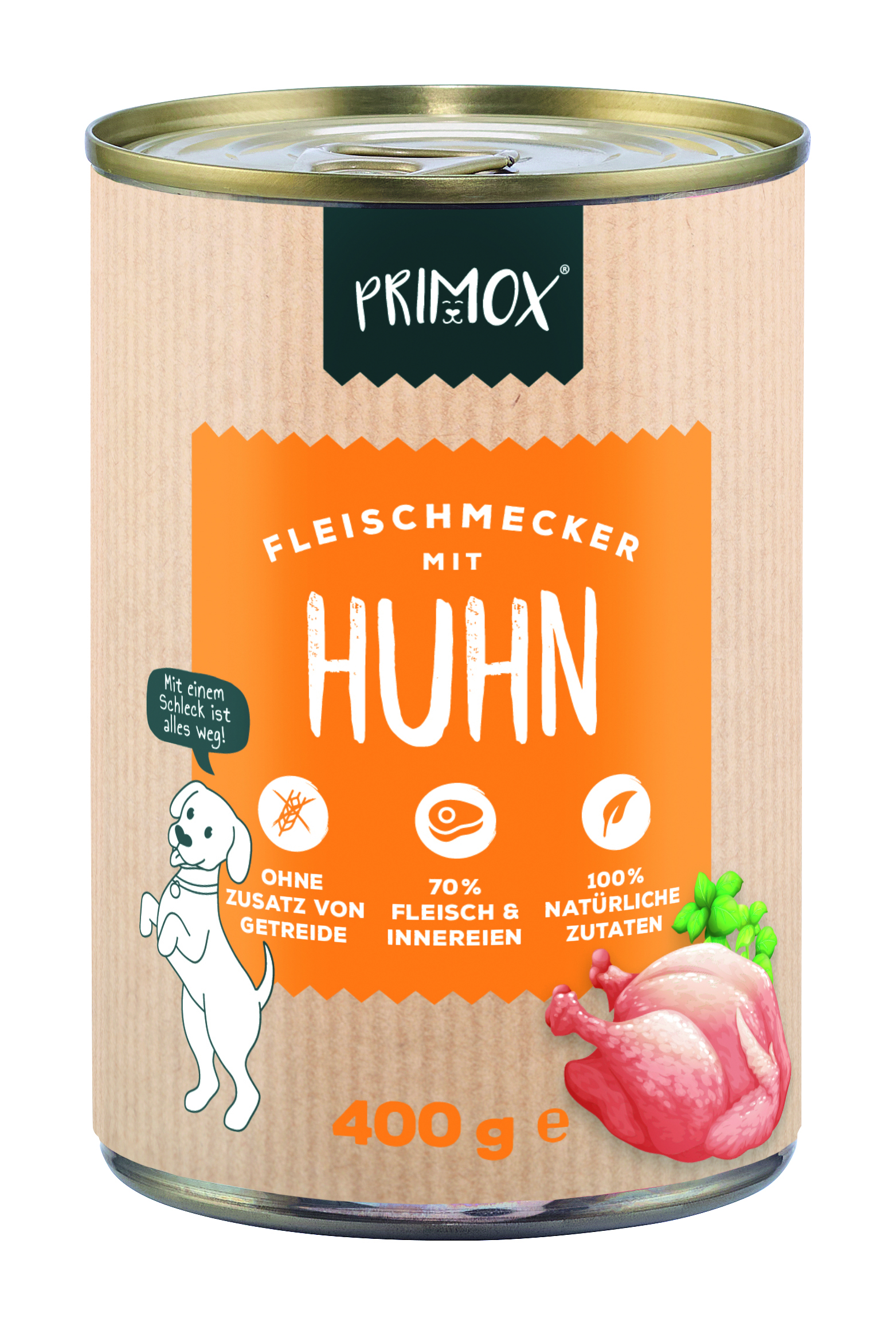 Primox - Hunde Nassfutter mit Huhn 6 x 400g - 6 x 400 g - 1