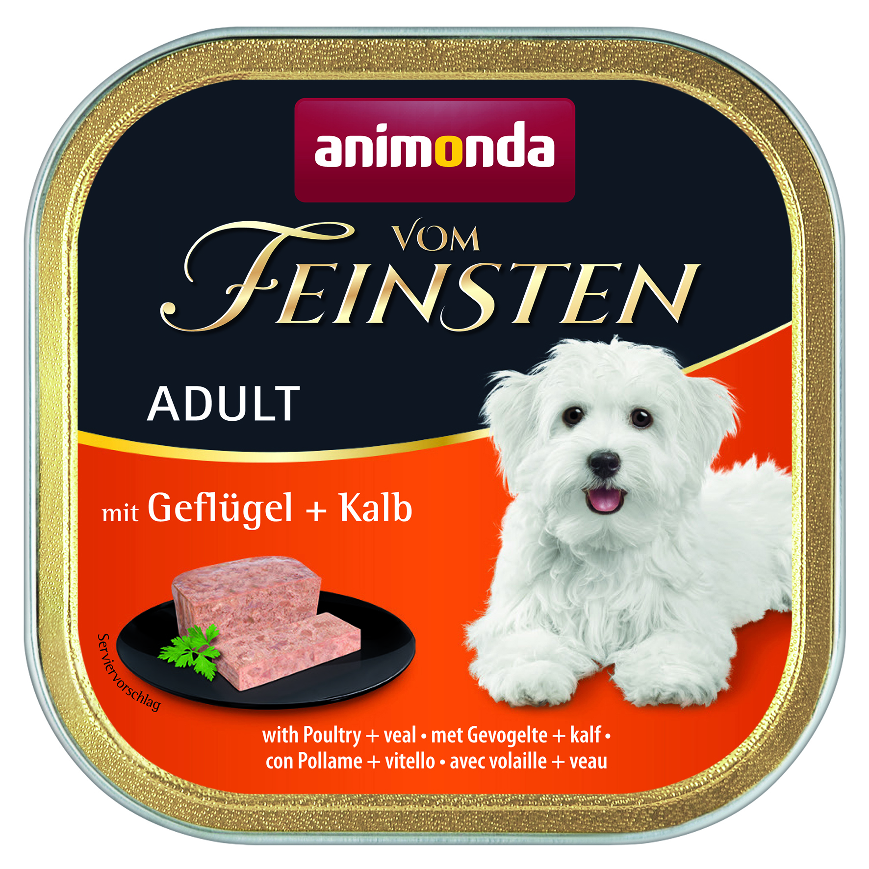 Adult mit Geflügel + Kalb