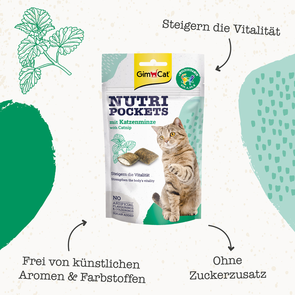 GimCat - Nutri Pocket mit Katzenminze - 1 x 60 g - 4