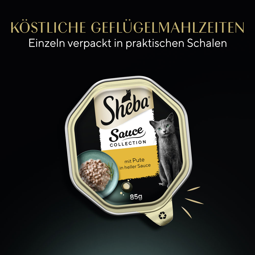 Sheba - Sauce Collection mit Pute in heller Sauce - 22 x 85 g - 2