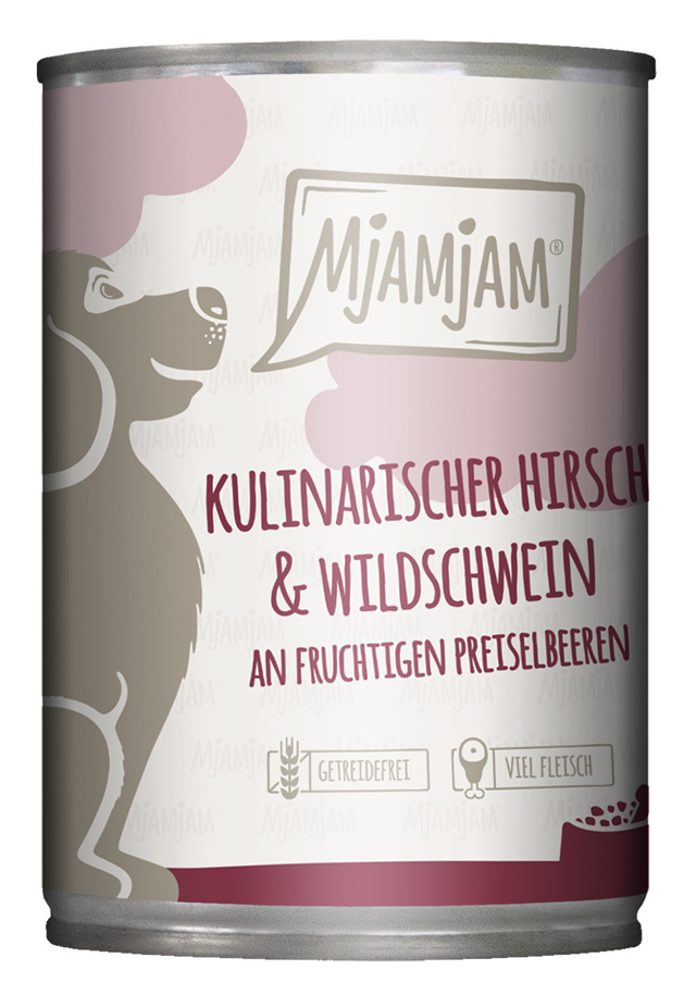 MjAMjAM - kulinarischer Hirsch & Wildschwein an Preiselbeeren - 6 x 400 g - 1
