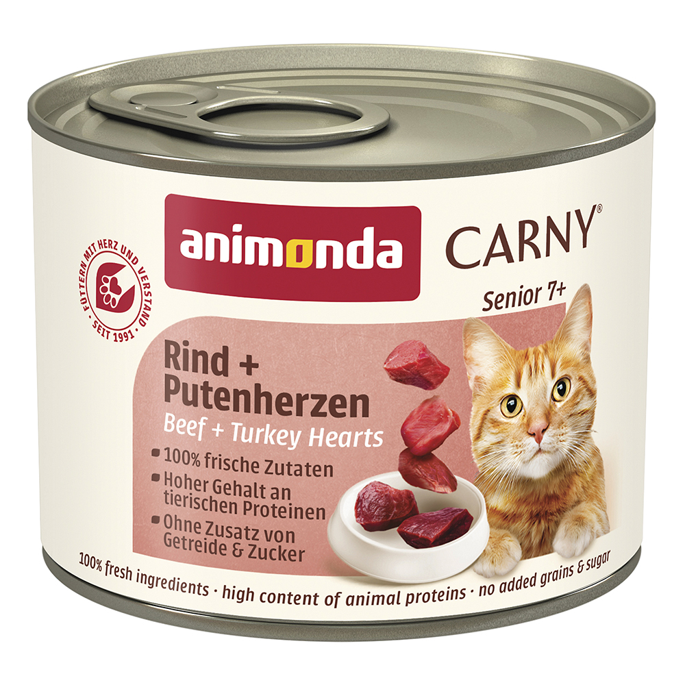 Animonda Carny - Senior Rind + Putenherzen - 6 x 200 g - 1