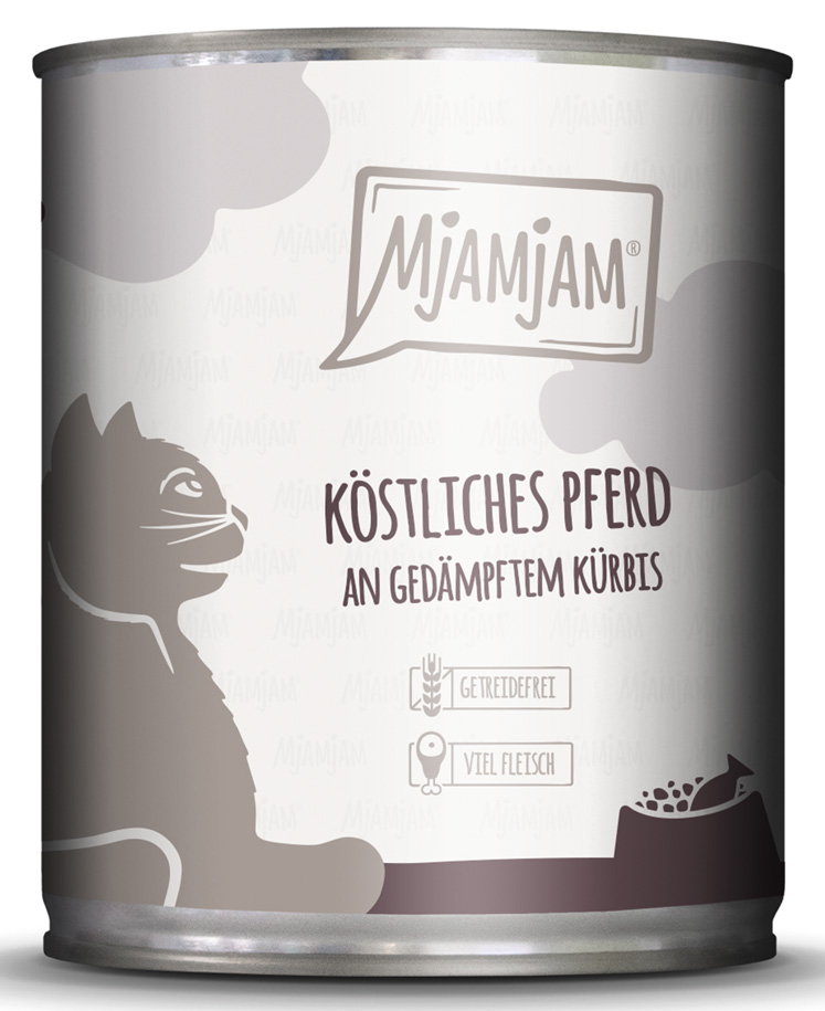 köstliches Pferd an gedämpftem Kürbis