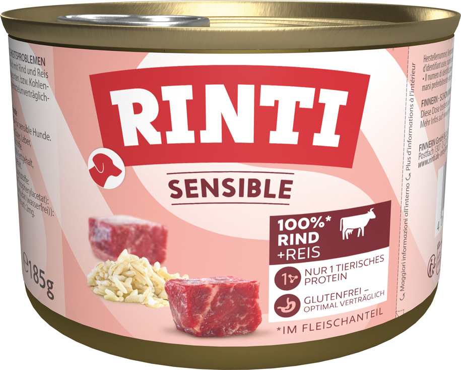 Rinti - Sensible Rind und Reis - 12 x 185 g - 1