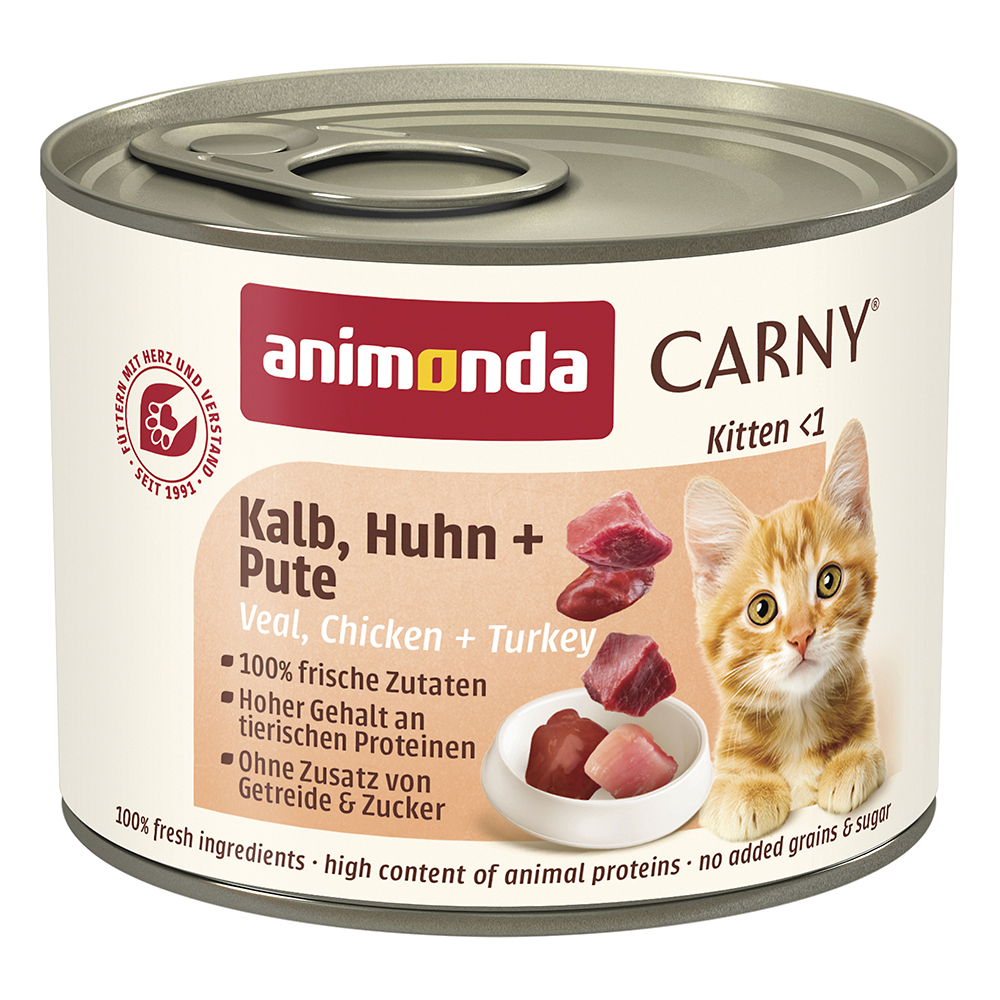 Animonda Carny - Kitten Kalb, Huhn & Pute - 12 x 200 g - 1
