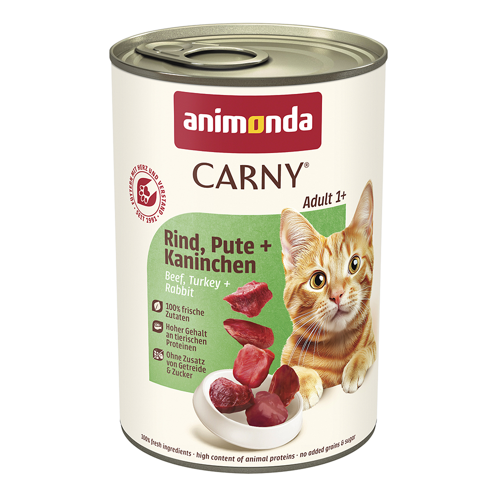 Animonda Carny - Adult Rind, Pute + Kaninchen - 6 x 400 g - 1