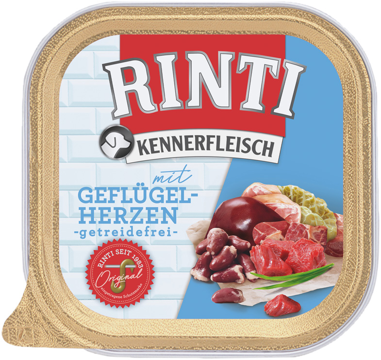 Rinti - Kennerfleisch mit Geflügelherzen - 9 x 300 g - 1